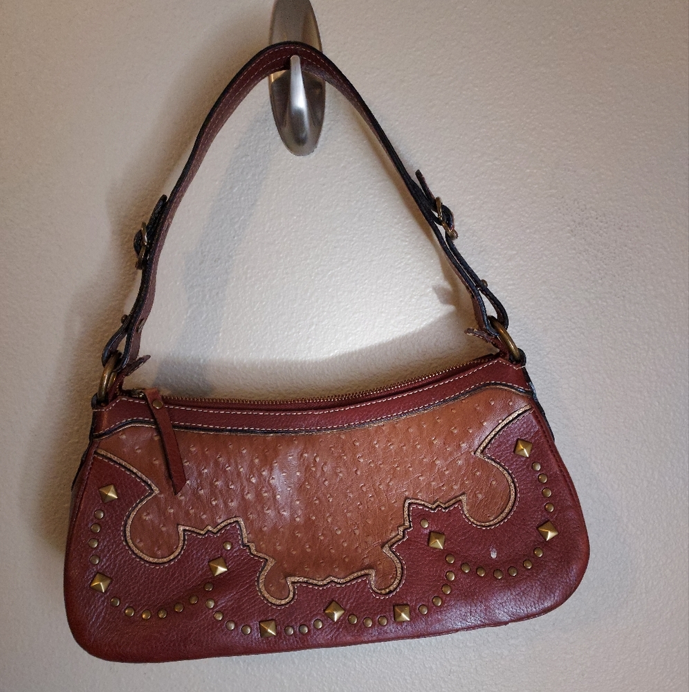 American West Leather And Stud Shoulder Bag